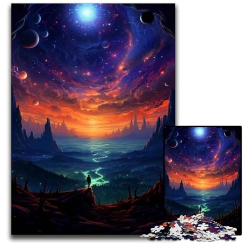FantasyLandschaft 1000teiliges Puzzle schwierige Puzzles für Erwachsene für Teenager und Familien perfekte DIYDekoration und knifflige Herausforderung 1000 Teile (38 x 26 cm) von ouynngjing