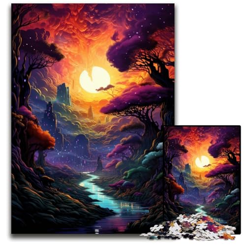FantasyNachtansichtPuzzle für Erwachsene 1000 Teile unmögliche Puzzles für Erwachsene für Reiseliebhaber und Paare anspruchsvolles Spielzeug 1000 Teile (75 x 50 cm) von ouynngjing