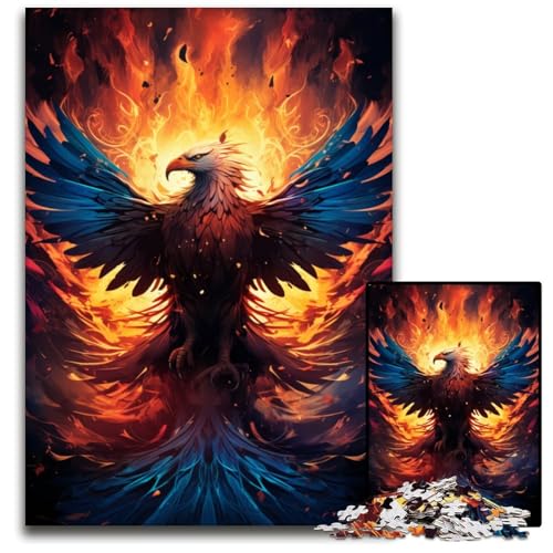 FeuerPhönixPuzzle 1000 Teile Holzpuzzle Weihnachten Halloween Ostern Neujahr 1000 Teile (75 x 50 cm) von ouynngjing