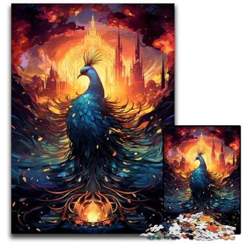 Feuerfarbenes PhoenixPuzzle 1000 Teile Puzzle für Erwachsene Familie interaktives Spiel Bastelgeschenk mit farbenfrohen Kunstwerken 1000 Teile (75 x 50 cm) von ouynngjing