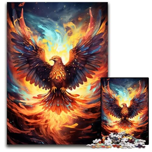 Flame Phoenix Puzzle für Erwachsene 1000 Teile Unmögliches Puzzle für Erwachsene für Reiseliebhaber und Paare Herausforderndes Spielzeug 1000 Teile (75 x 50 cm) von ouynngjing