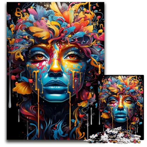 Frauenmalerei-Kunst 1000-teiliges Puzzle für Erwachsene schwierige Puzzles für Erwachsene Geburtstagsgeschenkidee anspruchsvolles Denkspiel 1000 Teile (38x26cm) von ouynngjing