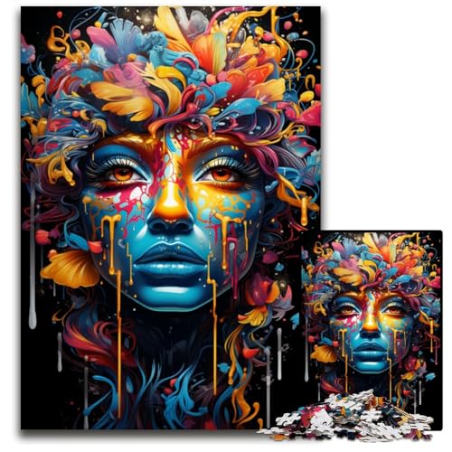 Frauenmalerei-Kunstpuzzles für 1000 Teile anspruchsvolle Puzzles Denksportaufgabe Spiel für Erwachsene interaktive Familienaktivität 1000 Teile (75x50cm) von ouynngjing