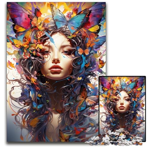 Gemälde-Farbe-Frauen-Puzzle 1000 Teile für Erwachsene Holzpuzzle anspruchsvolles Denkspiel für Teenager Spaß für den Familienspielabend 1000 Teile (75x50cm) von ouynngjing