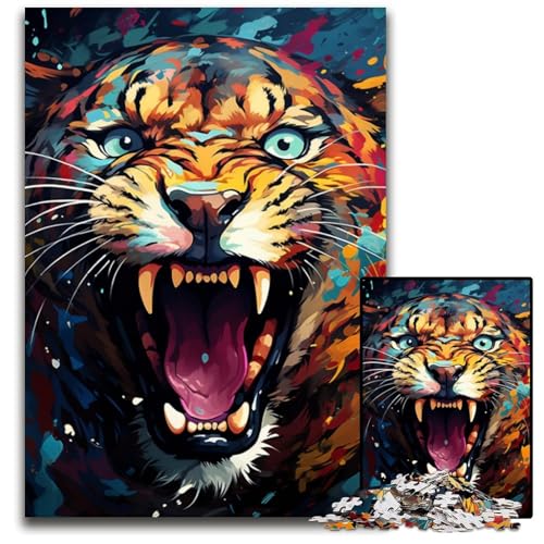 Gemälde eines Wilden Geparden 1000-teiliges Puzzle für Erwachsene Papierpuzzle für Erwachsene anspruchsvolles Denkspiel entspannendes Spielzeug für Teenager 1000 Teile (38x26cm) von ouynngjing