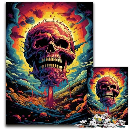 Gemälde von bunten Totenköpfen 1000-teiliges Puzzle für Erwachsene Papierpuzzle für Erwachsene anspruchsvolles Denkspiel entspannendes Spielzeug für Teenager 1000 Teile (38x26cm) von ouynngjing
