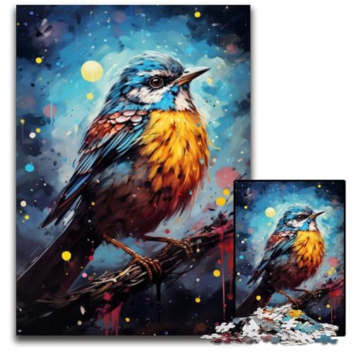 Gemäldekunst-Spatz 1000-teiliges Puzzle für Erwachsene Papierpuzzle perfekt für Halloween Weihnachten Geburtstagsgeschenk 1000 Teile (38x26cm) von ouynngjing