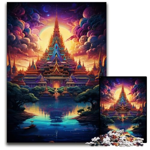 Großer Palast von Thailand 1000teiliges Puzzle für Erwachsene Puzzles für Erwachsene Weihnachten Halloween Ostern Neujahr 1000 Teile (75 x 50 cm) von ouynngjing