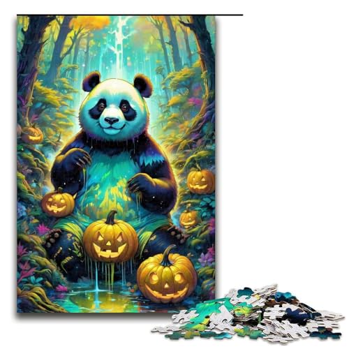 Halloween-Panda-Puzzle mit 1000 Teilen für Erwachsene, Puzzle als Geschenk, geeignet für und Teenager ab 14 Jahren, 1000 Teile von ouynngjing