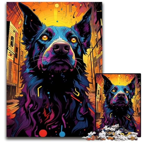 Hound's Buntes psychedelisches 1000teiliges Puzzle für Erwachsene. Unmögliches Puzzle für Erwachsene. Ideales DIYDekor und DenksportGeschenk. 1000 Teile (38 x 26 cm) von ouynngjing