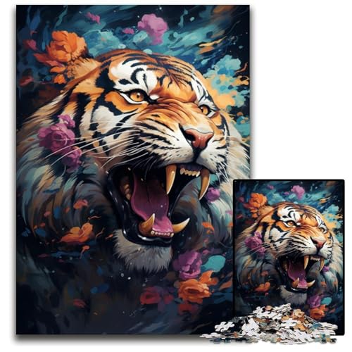 Huahu Buntes psychedelisches 1000teiliges Puzzle für Erwachsene Holzpuzzle Weihnachten Halloween Ostern Neujahr 1000 Teile (38 x 26 cm) von ouynngjing