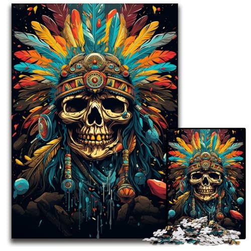 Indisches TotenkopfPuzzle für Erwachsene 1000 Teile unmögliches Puzzle für Erwachsene für Reiseliebhaber und Paare anspruchsvolles Spielzeug 1000 Teile (75 x 50 cm) von ouynngjing