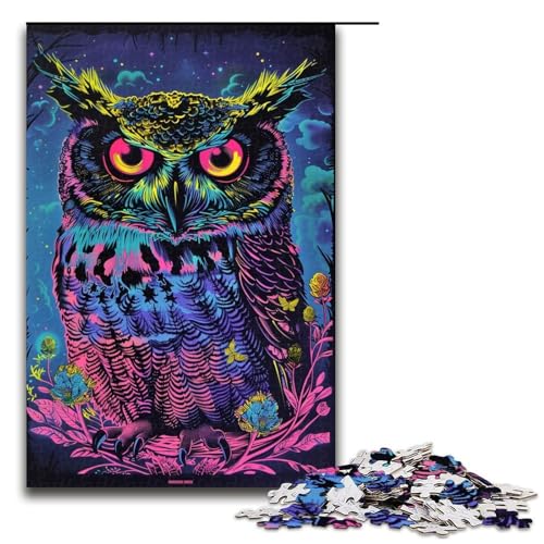 Jigsaw Puzzle 1000 Teile für Erwachsene und Kinder Bunte EulenPuzzles für Erwachsene Holzpuzzle 1000 Teile (75 x 50 cm) von ouynngjing