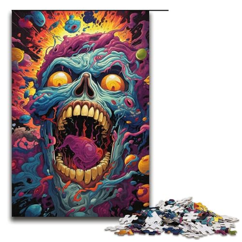 Jigsaw Puzzle mit 1000 Teilen für Erwachsene und Kinder farbenfrohe Fantasy-Monster-Puzzles für Erwachsene Holzpuzzle 1000 Teile (38 x 26 cm) von ouynngjing