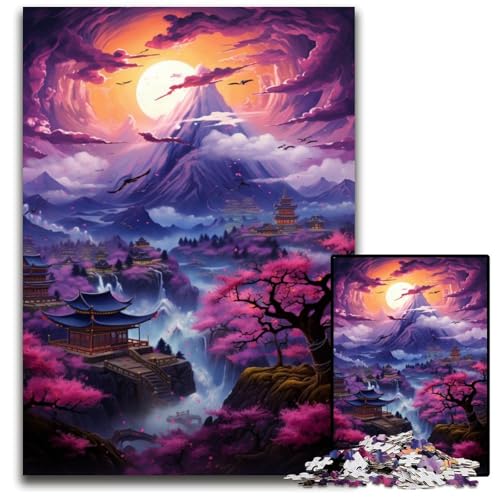 Kunst und Landschaft im japanischen Stil 1000teiliges Puzzle für Erwachsene Puzzles Geburtstagsgeschenkidee anspruchsvolles Denkspiel 1000 Teile (38 x 26 cm) von ouynngjing