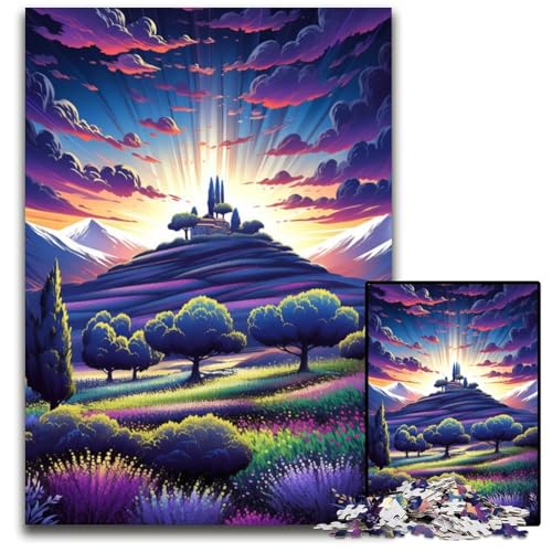 Lavendelfelder in der Provence Frankreich 1000teiliges Puzzle für Erwachsene Puzzles Geburtstagsgeschenkidee anspruchsvolles Denkspiel 1000 Teile (38 x 26 cm) von ouynngjing