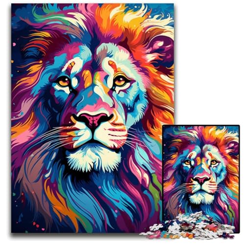 Mal- und Farbpuzzle mit Löwenmotiv 1000 Teile für Erwachsene Papierpuzzle anspruchsvolles Denkspiel für Teenager unterhaltsames interaktives Spiel für die ganze Familie 1000 Teile (38x26cm) von ouynngjing