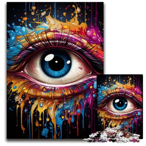 Malen Farbe Augen 1000-teiliges Puzzle für Erwachsene Papierpuzzle perfekt für Halloween Weihnachten Geburtstagsgeschenk 1000 PCS (38x26cm) von ouynngjing