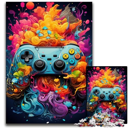 Malen Farbe Gamepad 1000-teiliges Puzzle unmögliche Puzzles für Erwachsene für Heimdekoration Gehirntraining 1000 Teile (38x26cm) von ouynngjing