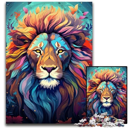 Malen Farbe Löwen-Puzzle für Erwachsene 1000 Teile Puzzle für Erwachsene DIY-Kunstwerk 1000 Teile (38x26cm) von ouynngjing