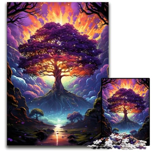 Malen Farbe Sternenhimmel Baum Puzzle 1000 Teile für Erwachsene anspruchsvolle Puzzles Lernspielzeug für Teenager Heimbüro-Dekor 1000 PCS (38x26cm) von ouynngjing