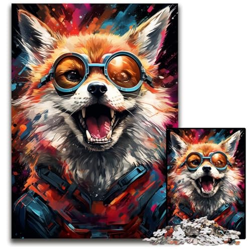 Malen buntes süßes Fuchs-Puzzle 1000 Teile für Erwachsene anspruchsvolle Puzzles Lernspielzeug für Teenager Heimbüro-Dekoration 1000 PCS (75x50cm) von ouynngjing