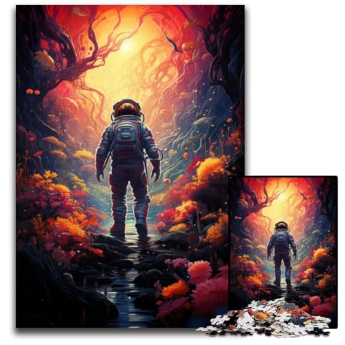 Malen und Malen Astronauten-Puzzle 1000 Teile für Erwachsene anspruchsvolle Puzzles Lernspielzeug für Jugendliche Heimbüro-Dekoration 1000 Teile (38x26cm) von ouynngjing