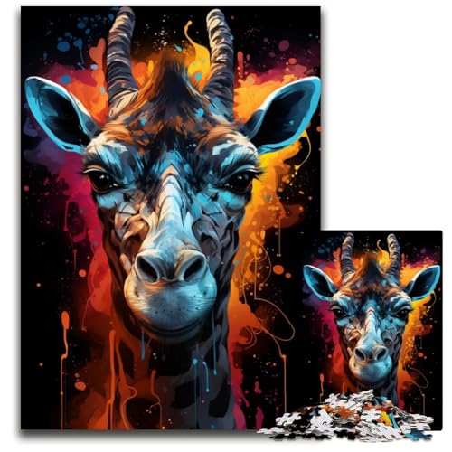 Malen und Malen Giraffen-Puzzle 1000 Teile für Erwachsene schwierige Puzzles für Erwachsene für Feiertage Geburtstage und Familienspieleabende 1000 Teile (38x26cm) von ouynngjing