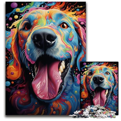 Malen und Malen Hunde-Puzzle 1000 Teile für Erwachsene Holzpuzzle anspruchsvolles Denkspiel für Teenager Spaß für den Familienspielabend 1000 Teile (75x50cm) von ouynngjing