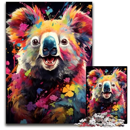 Malen und Malen Koala-Puzzle 1000 Teile für Erwachsene Holzpuzzle anspruchsvolles Denkspiel für Teenager Spaß am Familienspielabend 1000 Teile (75x50cm) von ouynngjing