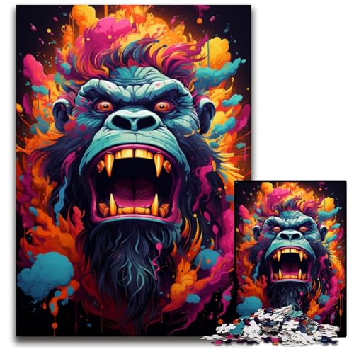 Malen und Malen Orang-Utan 1000-teiliges Puzzle schwierige Puzzles für Erwachsene perfektes DIY-Kunstdekor oder Geburtstagsgeschenk 1000 Teile (75x50cm) von ouynngjing