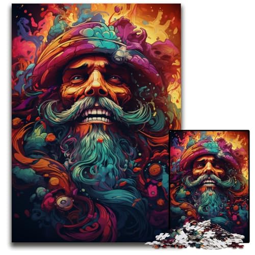 Malen und Malen Piratenkapitän-Puzzle für Erwachsene 1000 Teile Holzpuzzle für Erwachsene zur Heimdekoration ideales Weihnachts- und Neujahrsgeschenk für Teenager 1000 Teile (75x50cm) von ouynngjing