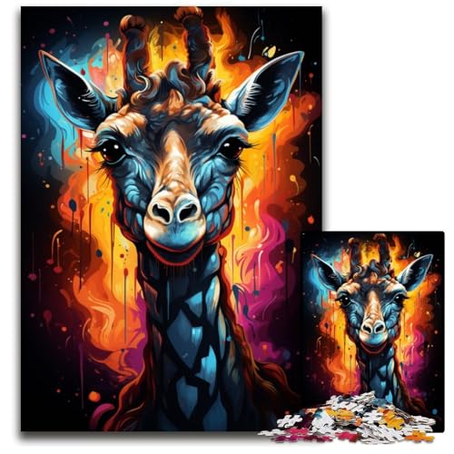 Malen und Malen von Giraffen-Puzzles 1000 Teile für Erwachsene Unmögliche Puzzles für Erwachsene Interaktives Familienspiel DIY-Heimdekoration Gehirn-Herausforderung Geschenk 1000 Teile (75x50cm) von ouynngjing