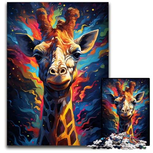 Malen und Malen von Giraffen-Puzzles für Erwachsene 1000-teiliges Papierpuzzle Geburtstage und Feiertage 1000 Teile (38x26cm) von ouynngjing