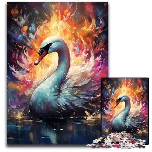 Malen und Malen von Schwanen-Puzzles für Erwachsene 1000-teiliges Papierpuzzle Geburtstage und Feiertage 1000 Teile (38x26cm) von ouynngjing