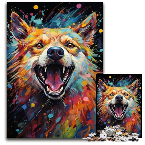 Malen und Malen: Hunde-Puzzle 1000 Teile für Erwachsene anspruchsvolle Puzzles Lernspielzeug für Jugendliche Heimbüro-Dekoration 1000 Teile (38x26cm) von ouynngjing