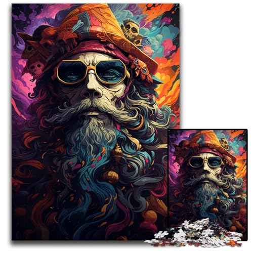Malen und Malen: Piratenkapitän-Puzzle 1000 Teile für Erwachsene schwierige Puzzles für Erwachsene für Feiertage Geburtstage und Familienspieleabende 1000 Teile (38x26cm) von ouynngjing