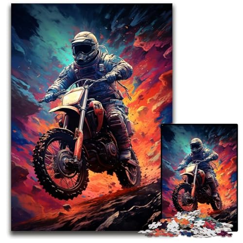 Malen von Motorradfahrer-Puzzles für Erwachsene 1000-teiliges Papierpuzzle Geburtstage und Feiertage 1000 PCS (38x26cm) von ouynngjing