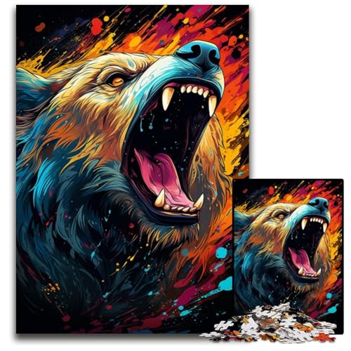 Malen von bunten Bären 1000-teiliges Puzzle schwierige Puzzles für Erwachsene perfekte DIY-Kunstdekoration oder Geburtstagsgeschenk 1000 Teile (38x26cm) von ouynngjing