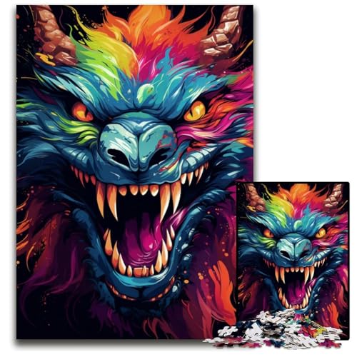 Malen von bunten Drachen-Puzzles für Erwachsene 1000-teiliges Papierpuzzle Geburtstage und Feiertage 1000 PCS (38x26cm) von ouynngjing