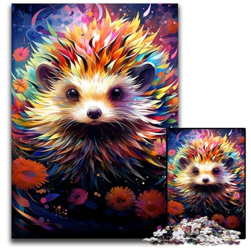 Malen von bunten Igel-Puzzles für Erwachsene 1000-teiliges Papierpuzzle Geburtstage und Feiertage 1000 PCS (38x26cm) von ouynngjing