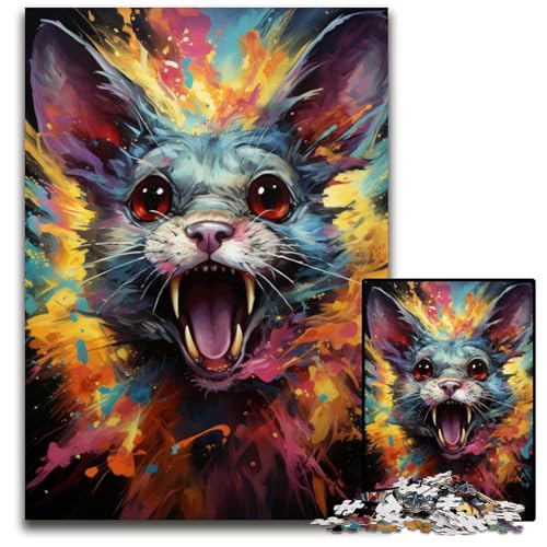 Malen von bunten Mäusen Kunst-Puzzles für Erwachsene 1000 Teile Puzzles für Erwachsene pädagogische Aktivität für kognitive Fähigkeiten Verbesserung der kognitiven Fähigkeiten 1000 Teile (38x26cm) von ouynngjing