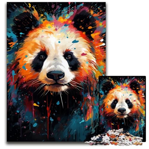 Malen von bunten Panda-Puzzles für Erwachsene 1000 Teile Puzzle für Erwachsene DIY-Kunstwerk 1000 Teile (75x50cm) von ouynngjing