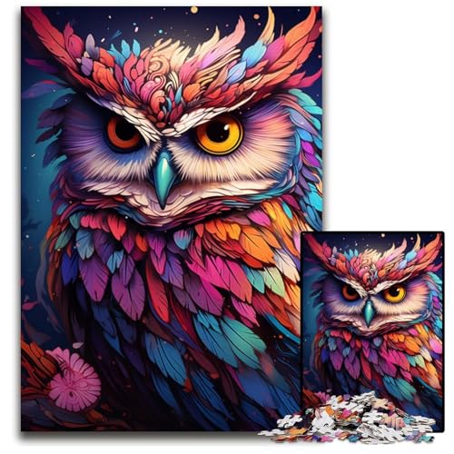 Malen von bunten Planeten-Eulen 1000-teiliges Puzzle für Erwachsene Papier-Puzzle für Erwachsene anspruchsvolles Denkspiel entspannendes Spielzeug für Teenager 1000 Teile (38x26cm) von ouynngjing