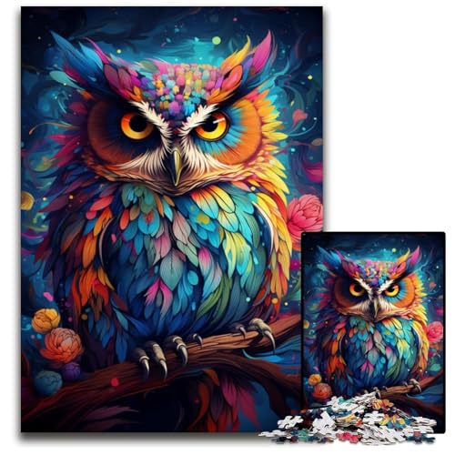 Malen von bunten Planeten-Eulen-Puzzles für Erwachsene 1000-teiliges Papierpuzzle Geburtstage und Feiertage 1000 PCS (38x26cm) von ouynngjing