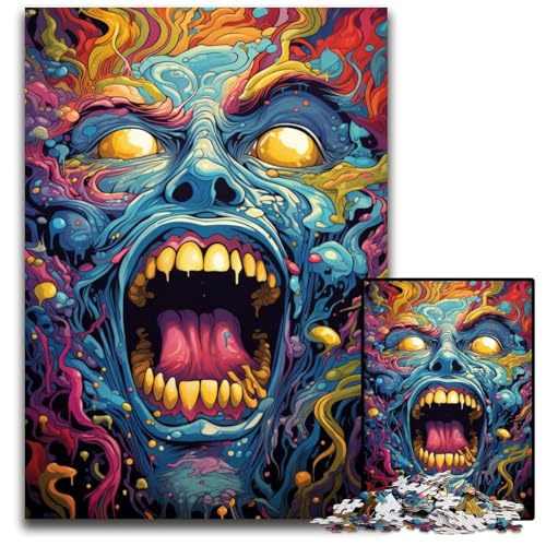Malen von bunten Zombies Puzzle 1000 Teile für Erwachsene Papierpuzzle anspruchsvolles Denkspiel für Teenager Familienspaß interaktives Spiel 1000 Teile (38x26cm) von ouynngjing