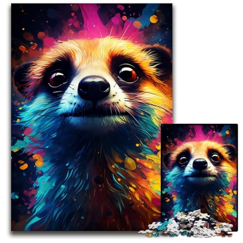 Malkunst-Erdmännchen-Puzzle 1000 Teile für Erwachsene Schwierige Puzzles für Erwachsene für Feiertage Geburtstage und Familienspieleabende 1000 Teile (75x50cm) von ouynngjing