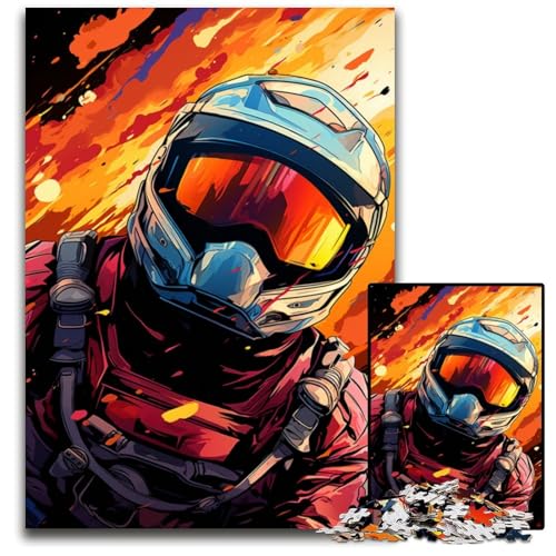 Maskierter Ritter Puzzle 1000 Teile Holzpuzzle Weihnachten Halloween Ostern Neujahr 1000 PCS (75x50cm) von ouynngjing