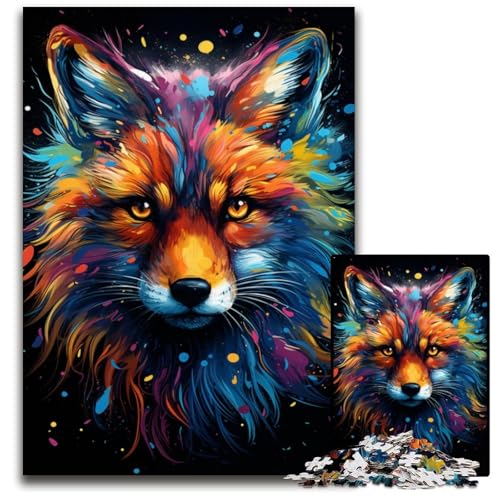 Painting Art Fox 1000-teiliges Puzzle für Erwachsene Papierpuzzle für Erwachsene anspruchsvolles Denkspiel entspannendes Spielzeug für Teenager 1000 Teile (38x26cm) von ouynngjing