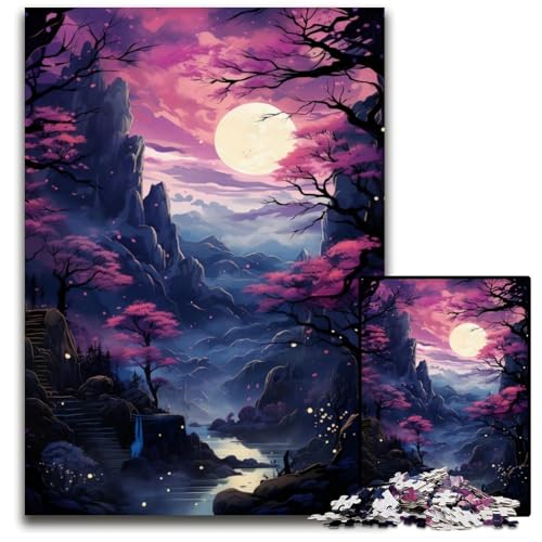Pink Forest 1000-teiliges Puzzle für Erwachsene Papierpuzzle für Erwachsene anspruchsvolles Denkspiel entspannendes Spielzeug für Teenager 1000 Teile (38x26cm) von ouynngjing